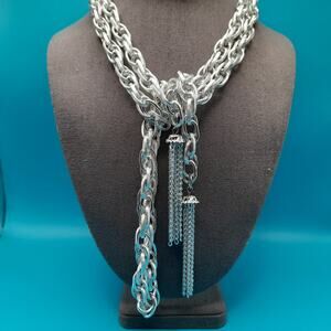 Vintage Long Lariat Tassel Necklace or Belt, Eloxal Jewelry